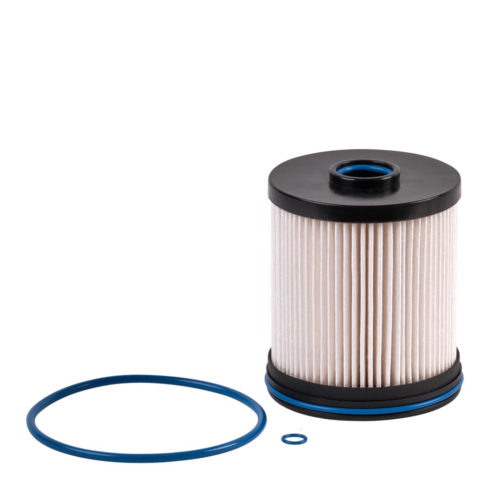 Doc's Diesel DGF429 fuel filter close-up highlighting inlet/outlet and construction for correct fit