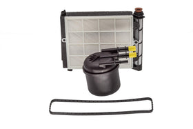 Doc's Diesel engine air filter detail emphasizing 99.25% filtration and dust capacity