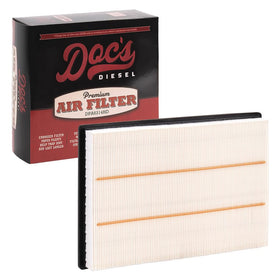 Doc's Diesel front view of DPA3462 filter showing fit and label for correct replacement
