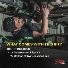 Doc's Diesel filter being installed under truck for faster maintenance
