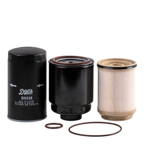 Doc's Diesel front packaging showing complete filter set and clear kit contents