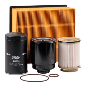 Doc's Diesel front view of complete filter combo kit showing all included parts and organized layout for convenience