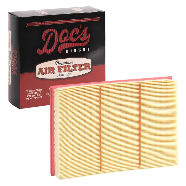Doc's Diesel front view showing filter shape and fit for easy replacement