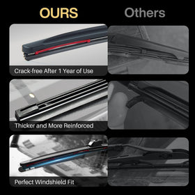 DOG TAIL aerodynamic spoiler detail reducing wind lift for stable high-speed wiping