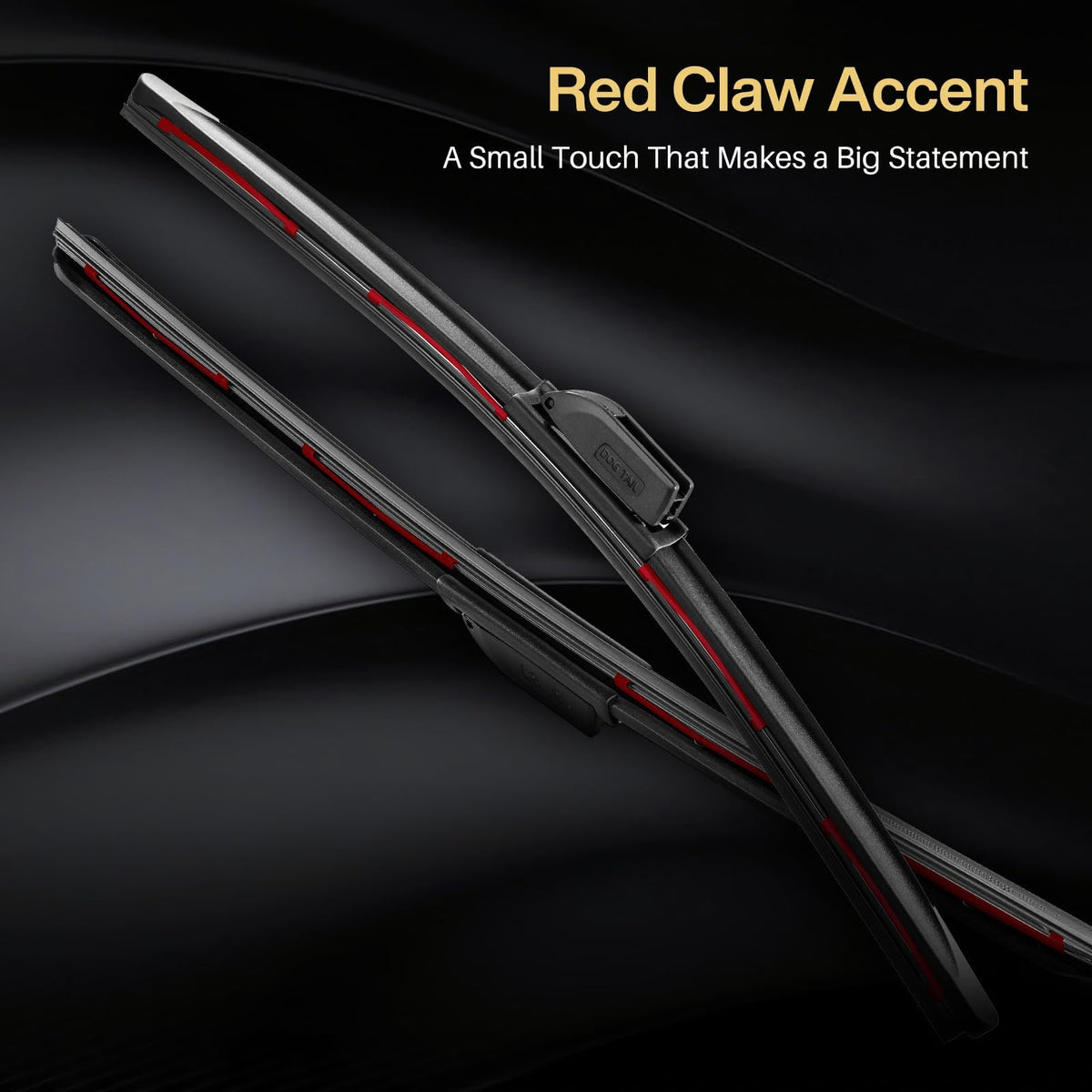 DOG TAIL blades clearing a wet windshield while driving, improving road visibility