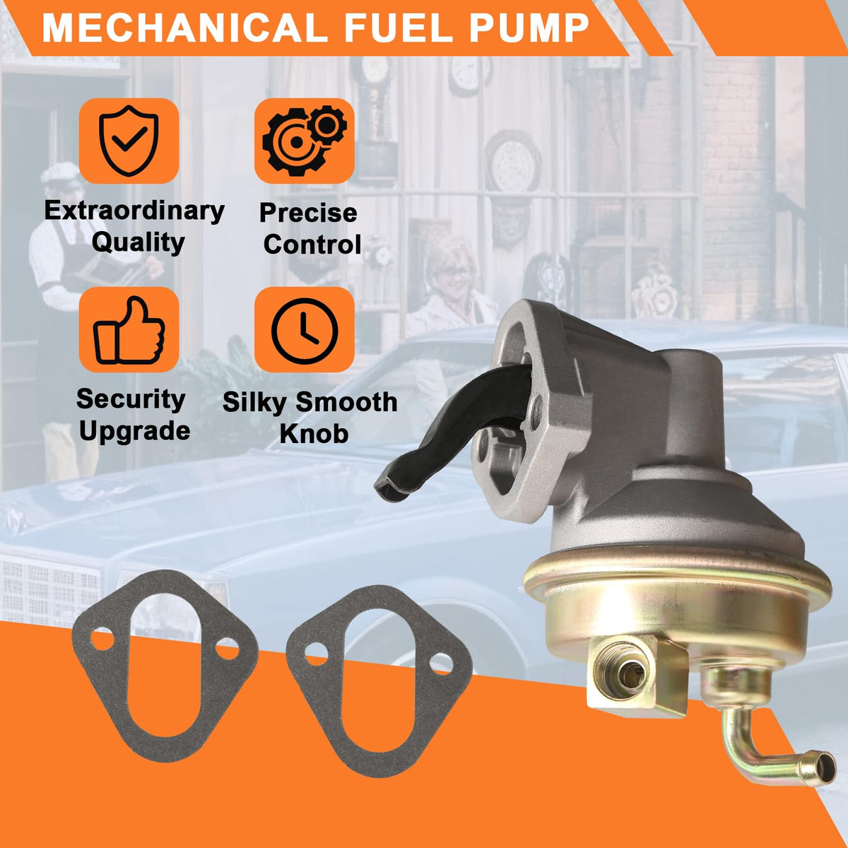 doietc fuel pump side profile highlighting mounting points and durable metal body