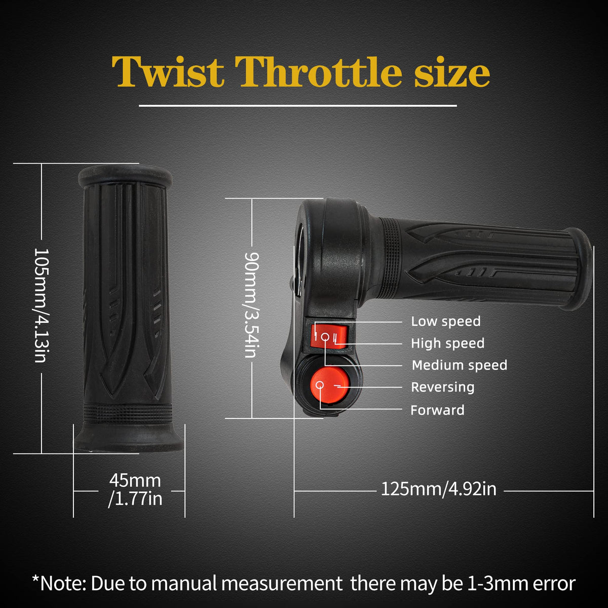 doinal reverse and three-speed switch detail for simple mode selection