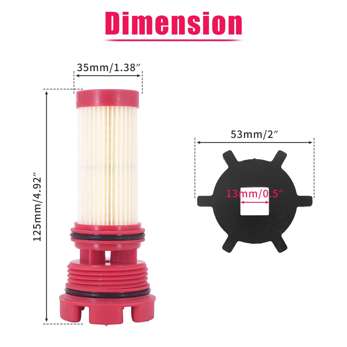 Dokili fuel filter mounted on an outboard engine demonstrating fit and compatibility