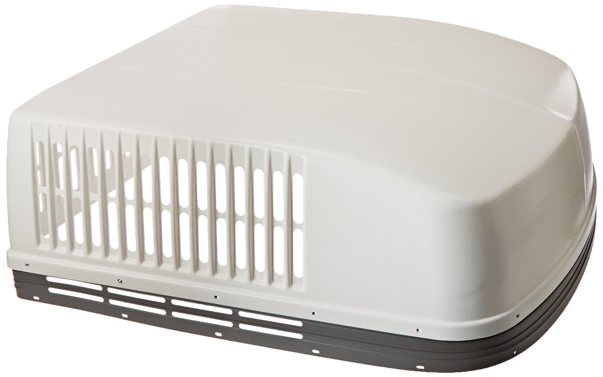 Dometic Brisk shroud front view showing polar white finish and clean, restored look