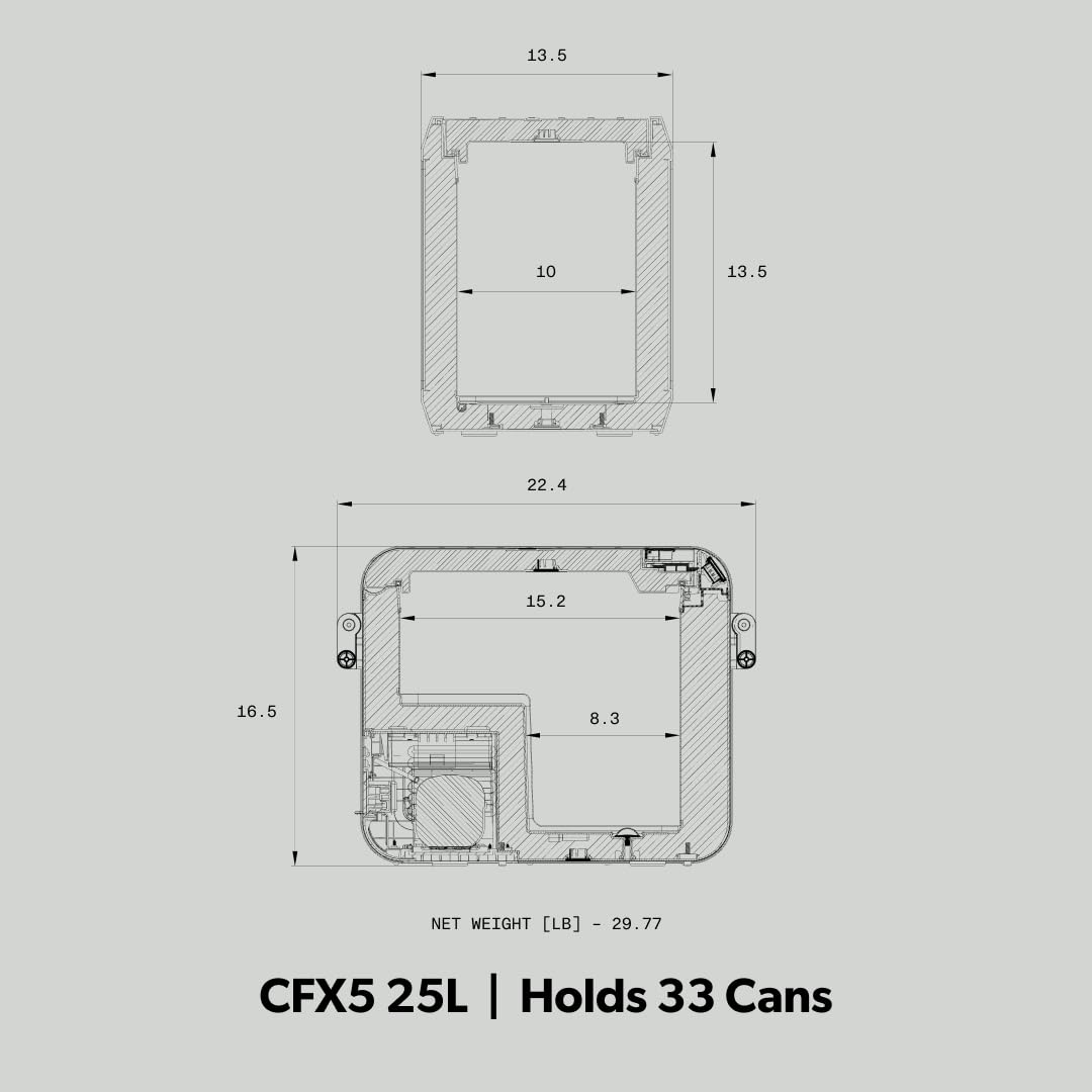 Dometic CFX5 25L weatherproof display showing controls and clear readout