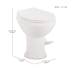 Dometic Model 400 flush nozzle closeup demonstrating efficient spray coverage for cleaner bowl