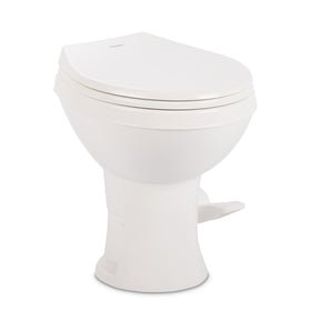 Dometic Model 400 front view showing round bowl and clean lines for comfortable use