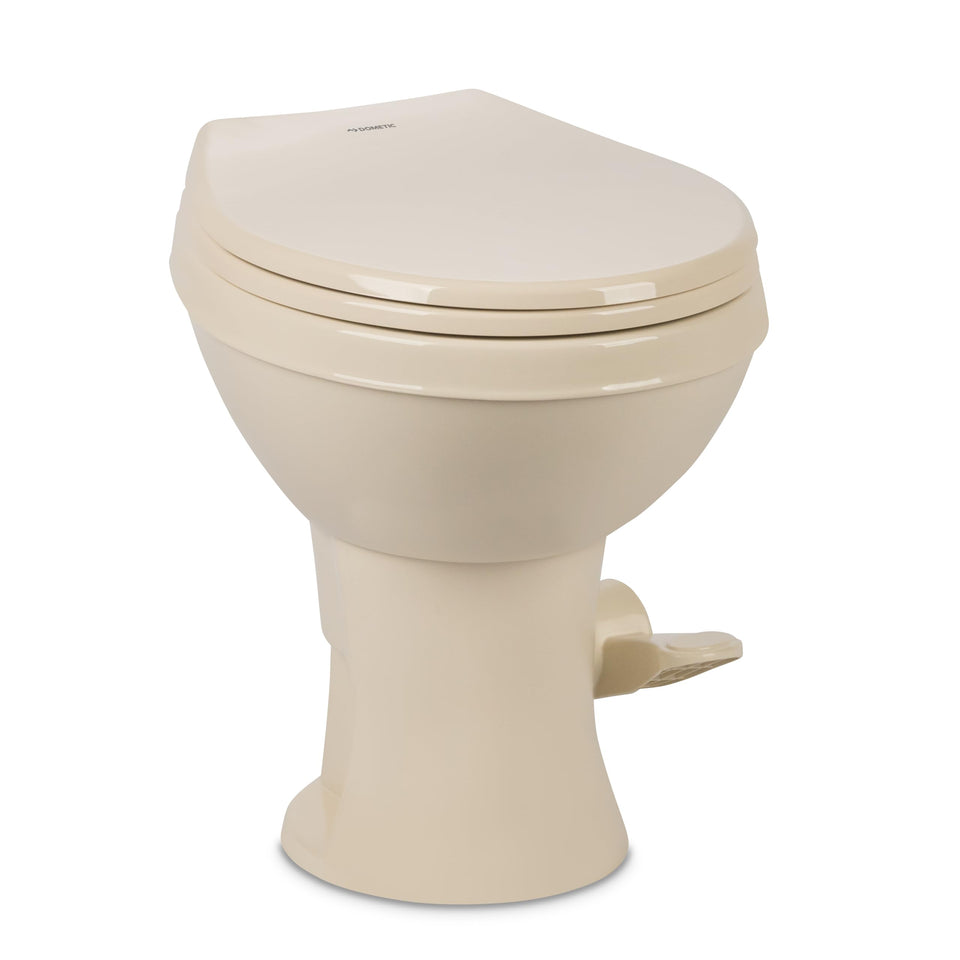 Dometic Model 400 front view showing bowl and seat with lightweight benefit