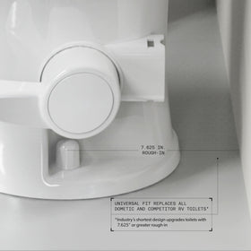 Dometic Model 400 installed in an RV bathroom demonstrating residential comfort benefit