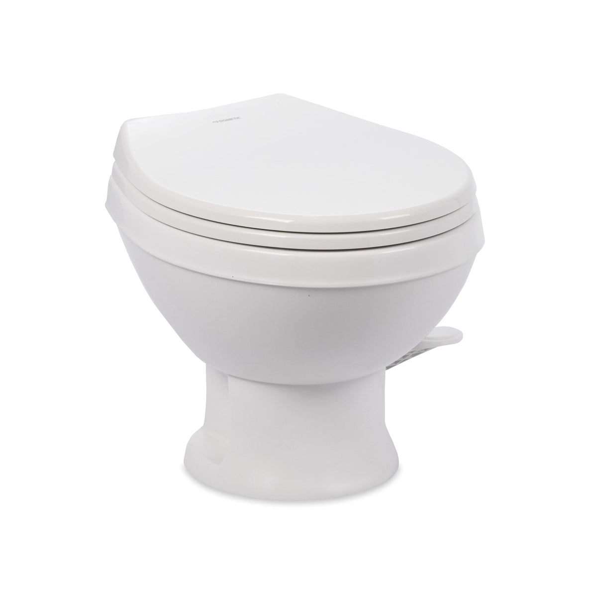 Dometic Model 401 front profile showing full-size bowl and comfortable rim