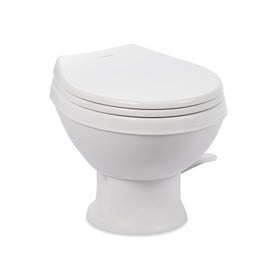 Dometic Model 401 front profile showing full-size bowl and comfortable rim