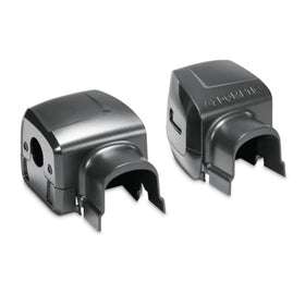 Dometic close-up of end cap texture and seam protecting arm pivot for durability