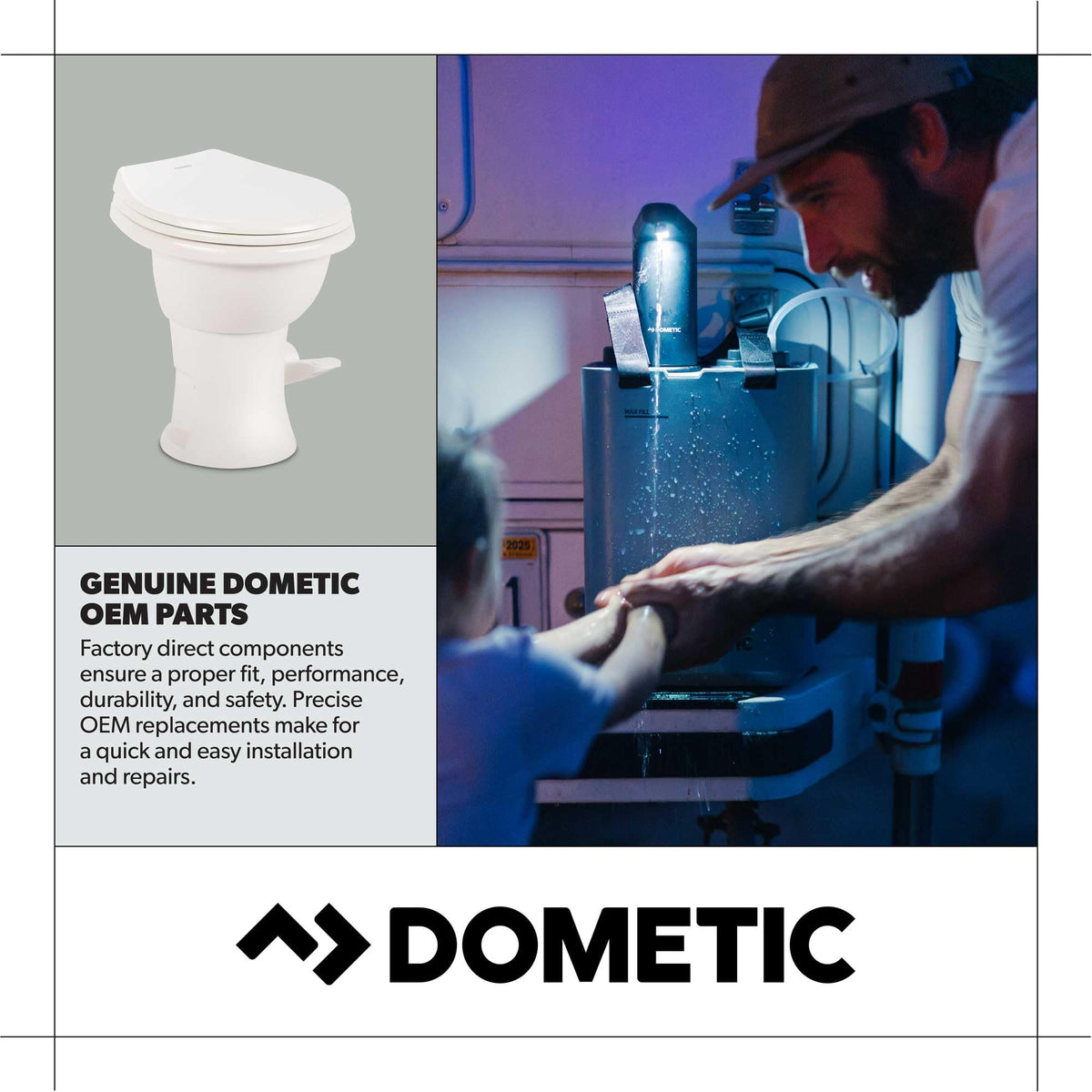 Dometic seal kit beside tools showing scale and easy installation