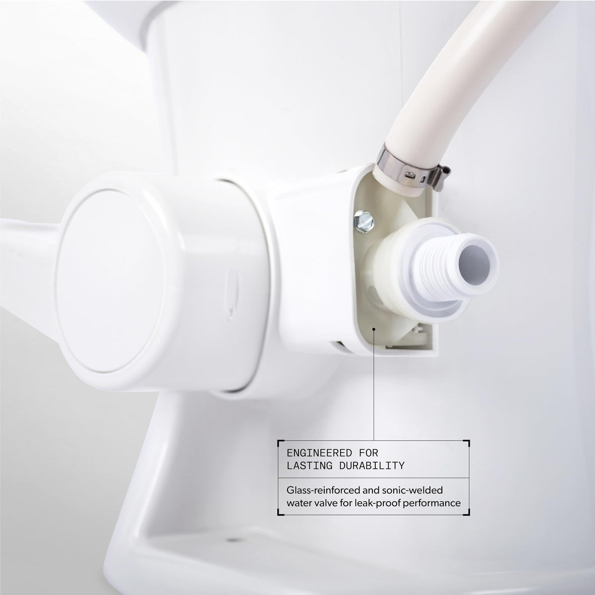 Dometic valve side profile showing glass reinforced construction for durability
