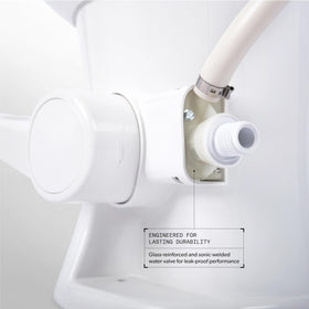 Dometic valve side profile showing glass reinforced construction for durability