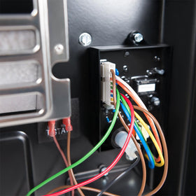 Dometic WH-10GEA burner close-up highlighting 10,000 BTU electronic ignition efficiency