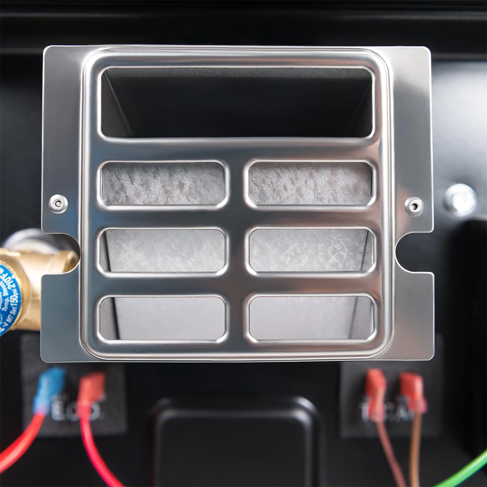 Dometic WH-10GEA aluminum tank interior detail showing lightweight, anode-free design benefits