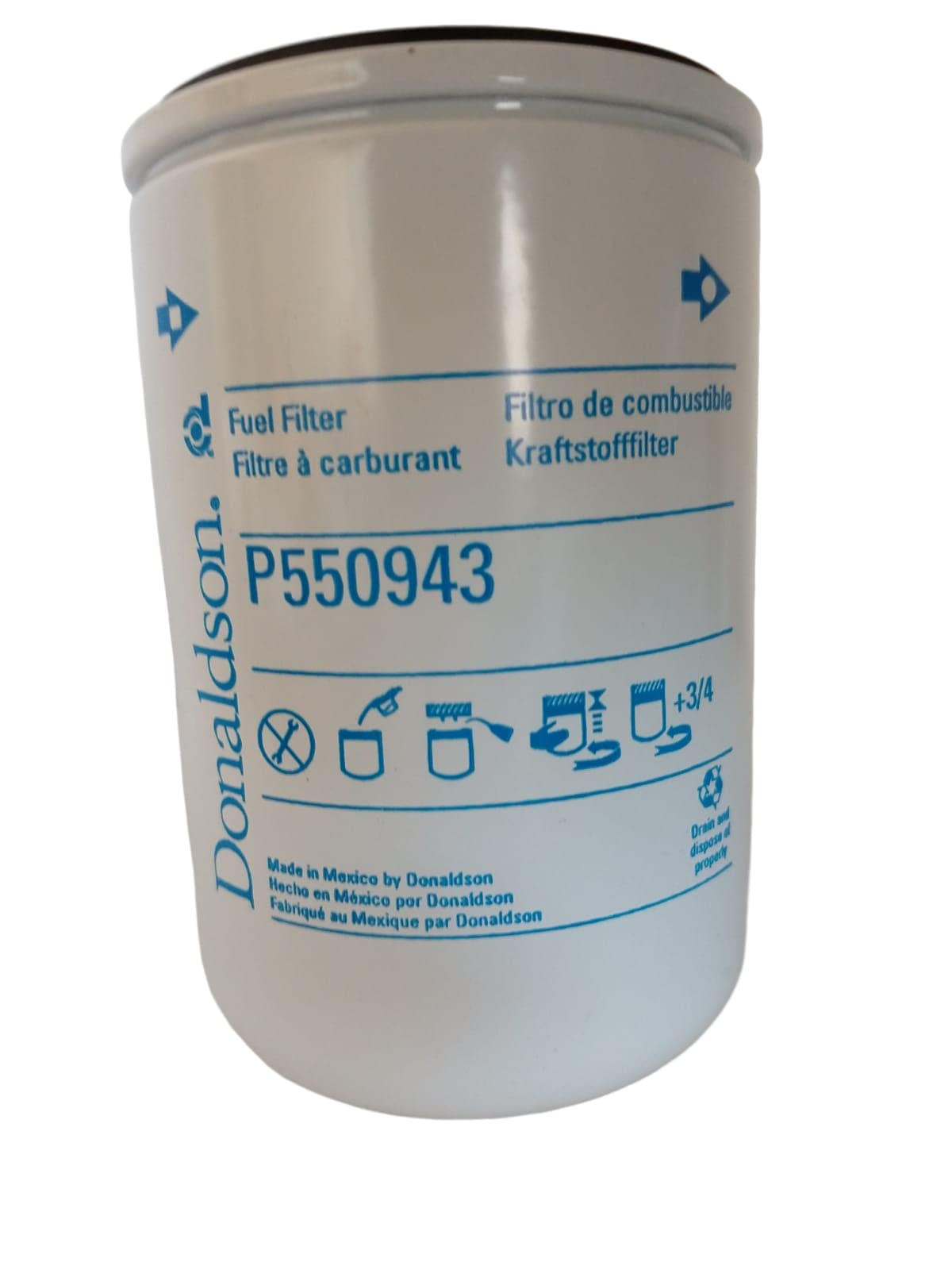 Donaldson P550943 packaging and label confirming part number match