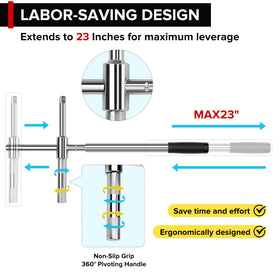 Donext closeup of 17/19/21/23mm socket ends ensuring universal fit