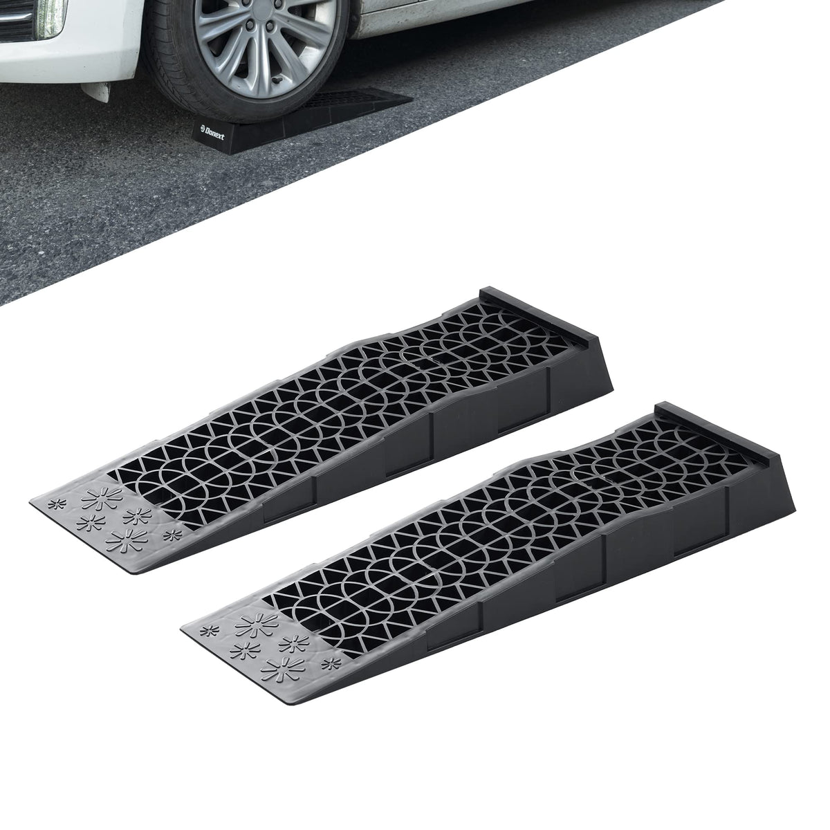 Donext front view of ramps showing wide platform and stable entry benefit