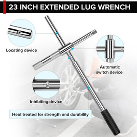 Donext wrench beside ruler showing 23-inch reach for leverage