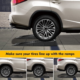 Donext compact stacked ramps showing easy storage and transport benefit