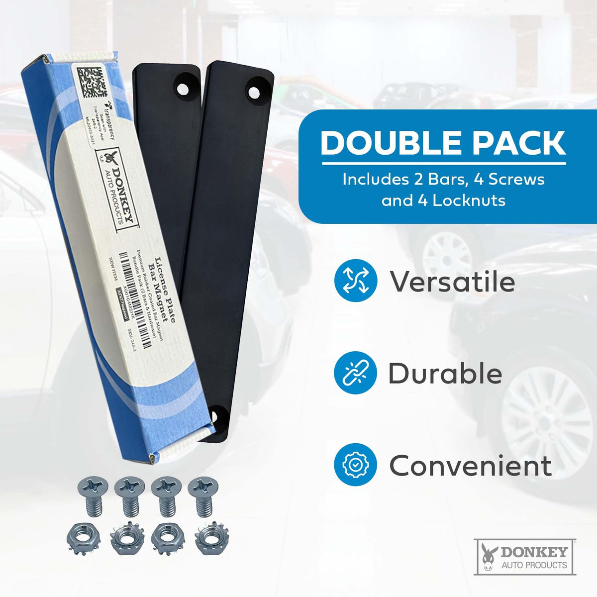 Donkey Auto magnet next to ruler showing 8 inch length and hole spacing