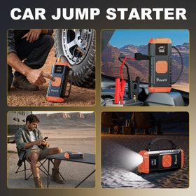 Doorii used roadside beside a car showing rapid restart and inflator usefulness