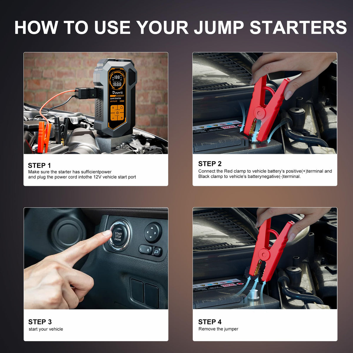Doorii set up beside a car tire on a roadside, enhances emergency preparedness