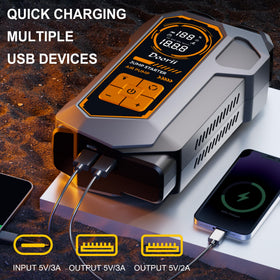 Doorii USB ports charging phone, offers portable power bank convenience
