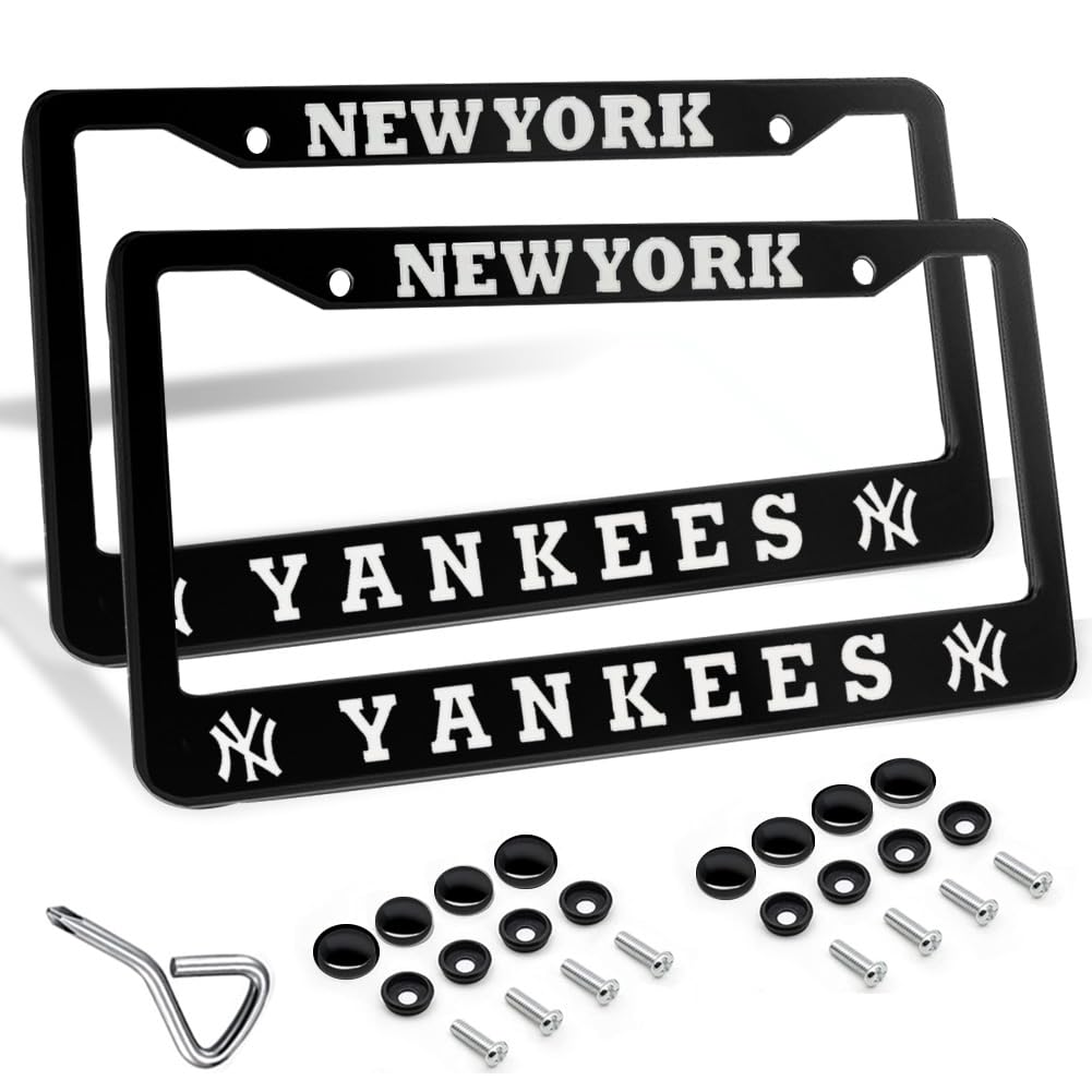 DorkTees front view of black license plate frame highlighting team style and protection
