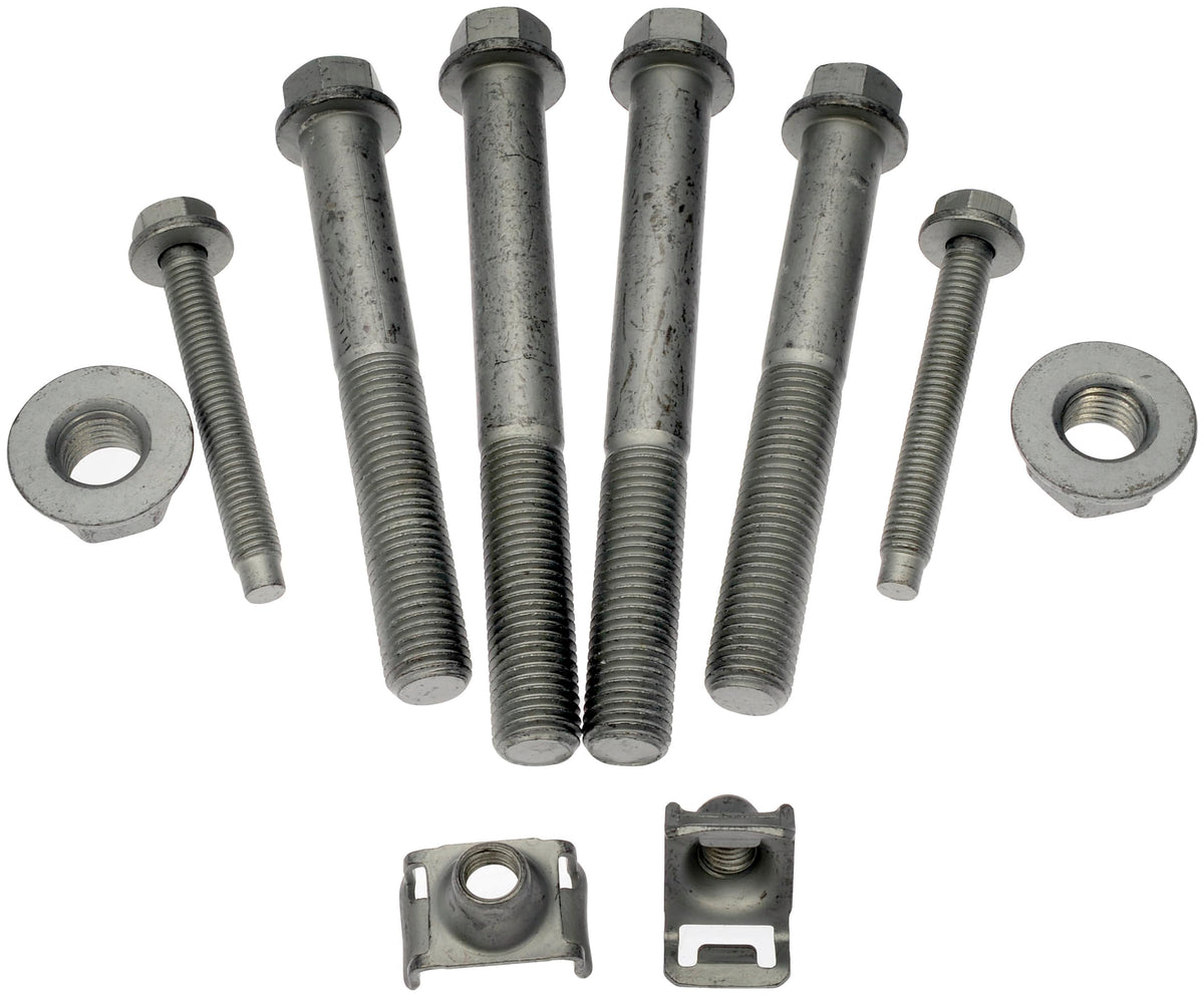 Dorman hardware layout with bolts, nuts, washers organized for easy verification