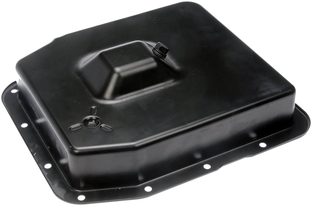 Dorman 265-813 front view transmission pan showing bolt pattern and fit, improves leak prevention
