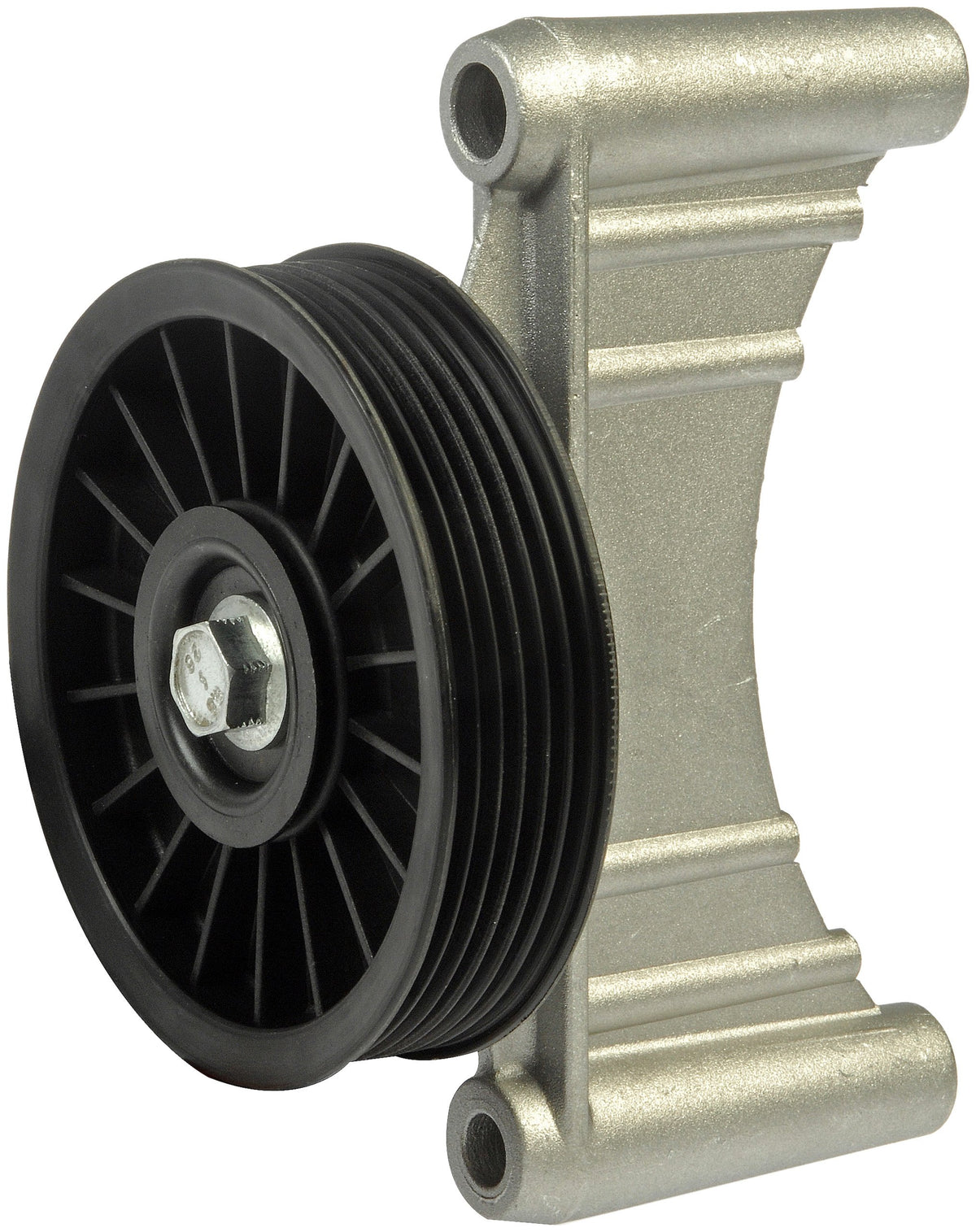 Dorman 34152 front pulley showing mounting points and durable bearing for reliable belt routing