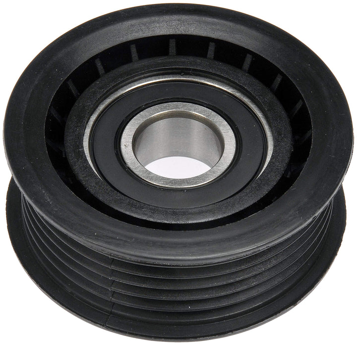 Dorman 419-649 front view showing full pulley and mounting hole, improves belt alignment