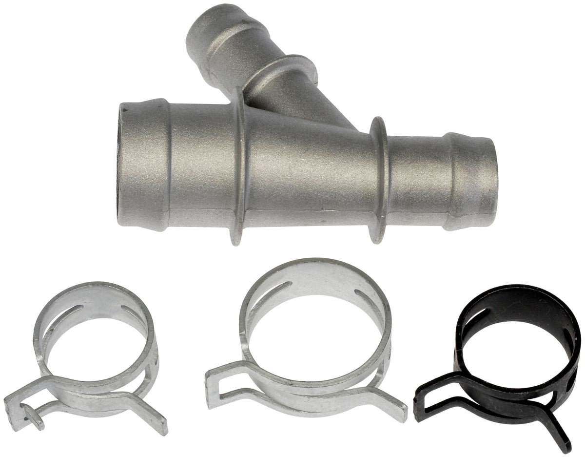 Dorman 47157 clamps and hardware laid out showing included parts for complete repair