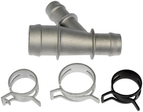 Dorman 47157 clamps and hardware laid out showing included parts for complete repair