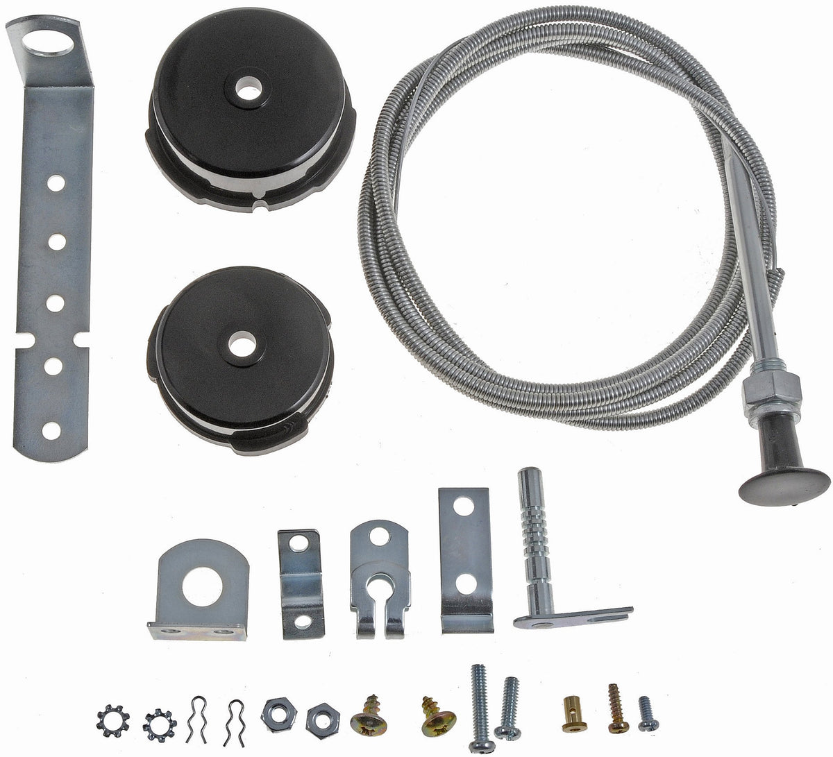 Dorman 55101 close-up of cable and actuating fork highlighting durable construction and reliable control