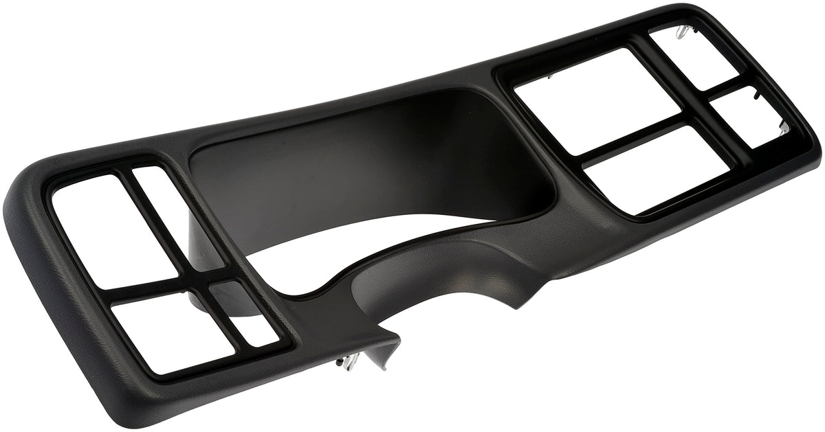 Dorman 57318 front view showing bezel shape and factory-match finish to restore dashboard