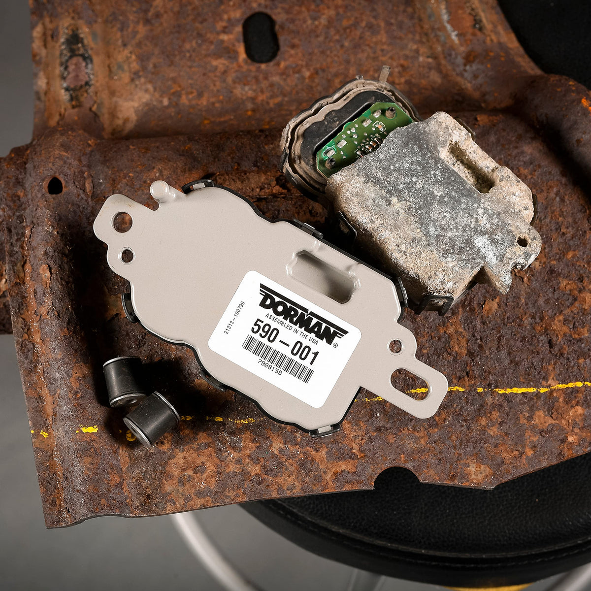 Dorman close-up of rubber bushing detail highlighting vibration isolation benefit