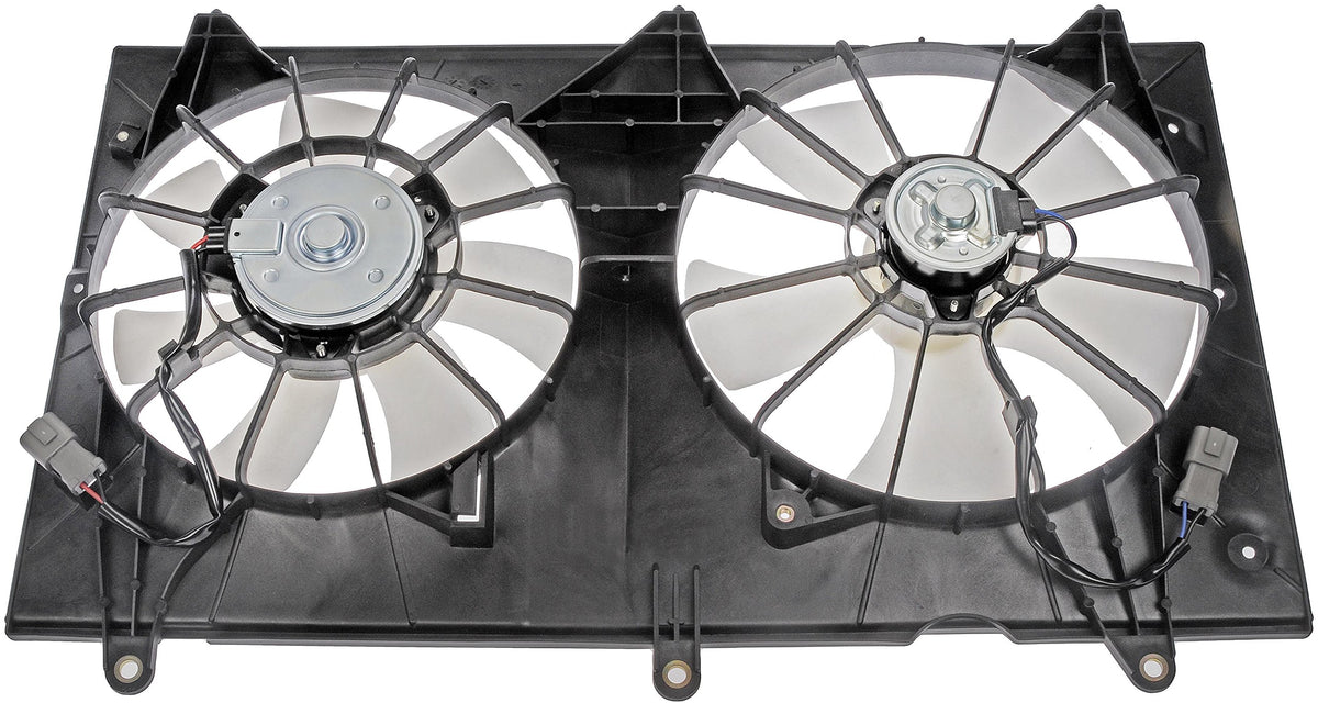 Dorman 620-225 front assembly showing complete fan and shroud, accurate fit