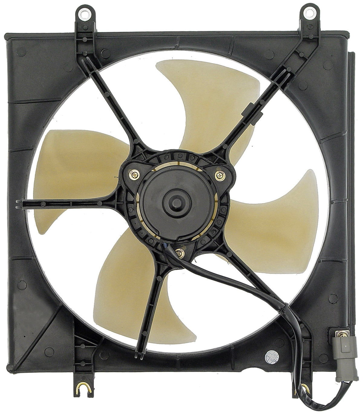 Dorman 620-230 front assembly showing fan blades and shroud, reliable airflow