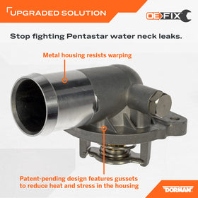 Close-up of Dorman 902-3036XD aluminum finish and ports highlighting improved heat resistance