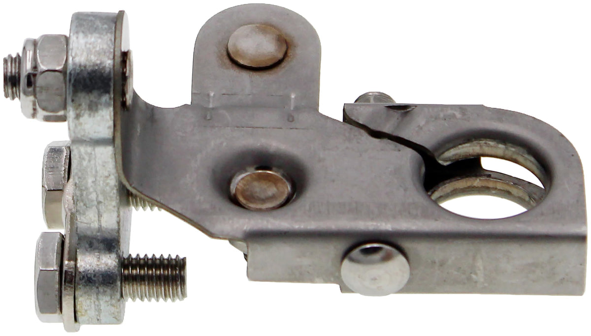 Dorman 926-882 front view showing terminal shape and bolt-on clamp for quick replacement