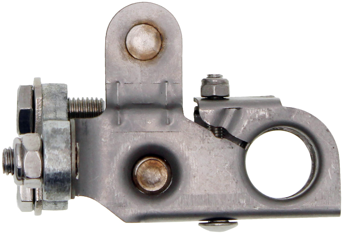 Close-up of Dorman 926-882 terminal detail showing clamp and fuse mount for reliable contact